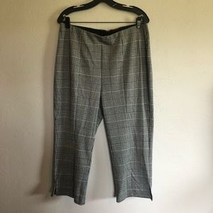 Glen Check Style Plaid Cropped Pants